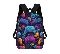 sinyumoney Vibrant Gaming Controllers -30 Backpack Kids School Bag Boys Cartoon 3D Print Students Schoolbag Laptop Daypack for Boys Girls 17inch