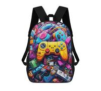 sinyumoney Vibrant Gaming Controllers Collage -1 Print Children's Backpack School Bag for Adult And Kids Travel Daypack 17inch