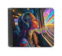 sinyumoney Vibrant Journey Through Sound 3D Print Clutch Purse Slots ID Window RFID Blocking Stylish Durable Wallets Craftsmanship Gifts 11.7cm*9.5cm