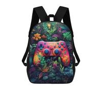 sinyumoney Vibrant Jungle Controller Artwork Backpacks 3D Printed Kids School Backpack School Bag Fashion Rucksacks for Boys Elementary And Middle School Students 17inch