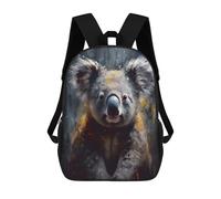 sinyumoney Vibrant Koala Oil Painting School Bags High Secondary School Bags Casual Backpack for Camping Outdoor Adventures And Daily Travel 17inch