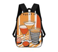 sinyumoney Vibrant La Dolce Vita Kids Backpack 17 Inch School Bag 3D Printed Cartoon School Backpacks for Boys And Teenager School Students