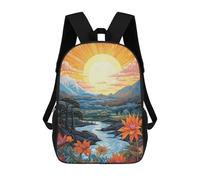 sinyumoney Vibrant Landscape with River And Flowers School Backpack Business Laptop Rucksack Bag Unisex Casual Daypack for Men/Women 17inch