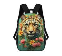 sinyumoney Vibrant Leopard Illustrati Kids School Backpack School Bag 3D Printed School Bag for Boys Elementary And Middle School Students 17inch