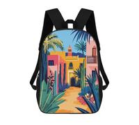 sinyumoney Vibrant Moroccan Street Minimalist Art Rucksack Rucksack Casual Daypacks School Work Travel Bag for School/Work/Travel 17inch