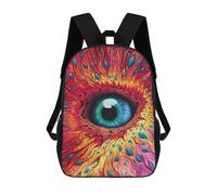 sinyumoney Vibrant Psychedelia 3D Printed Kids Backpacks Boys Fashion School Bag Travel Backpacks School Bags for Boys Elementary School Students 17inch