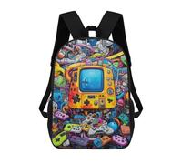 sinyumoney Vibrant Retro Gaming Collage -9 Children's Backpack, Schoolbag Large Capacity Students Bookbag Rucksack Knapsack for Boys Girls Adults Teen 17inch