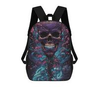 sinyumoney Vibrant Skull Illustration Kids Backpack, Backpack School Bag, Backpacks Kids School 3D Printed School Bags for Elementary And Middle School Students Teens Birthday Gift 17inch