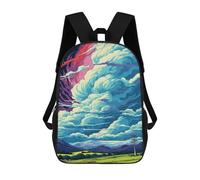 sinyumoney Vibrant Sky Over Rural Landscape School Bags Large Water Resistant Laptop Backpack - Perfect for Travel, Work And Daily Use 17inch