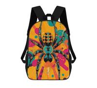 sinyumoney Vibrant Spider Illustration Arachnids in A Bold Pop Art Style Colorful Spider Art School Backpack 3D Printed School Bags Boys Girls Laptop Backpack for Kids/Students/Adults 17inch