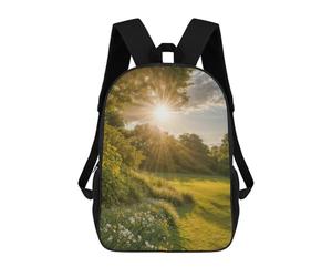 sinyumoney Vibrant Summer Meadow School Bags High Secondary School Bags Casual Backpack for Camping Outdoor Adventures And Daily Travel 17inch