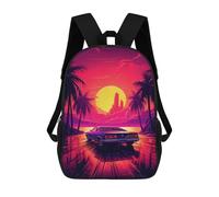 sinyumoney Vibrant Sunset Coastal Drive Backpack School Bag Travel College Rucksack Backpacks for Girl, Teen Girls 17inch