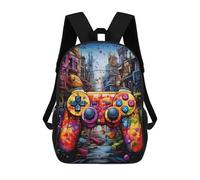 sinyumoney Vibrant Urban Graffiti Controller Backpack for School 3D Printed Boys Girls School BagChildren Bookbag Travel Rucksack 17inch