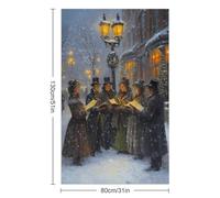 sinyumoney Victorian Christmas Carolers Basics Towel Set Lightweight Soft Absorbent Beach Towel for Men Women Body Cleaning 130cm*80cm