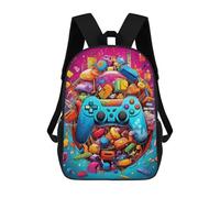 sinyumoney Video Game Controller Artwork Kids Backpacks Children Bag,Anime Bag,Large Capacity Kids Backpack, 3D Printed Children's,Student Schoolbag,Kids Boys Girls School Bag 17inch