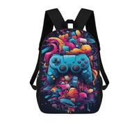 sinyumoney Video Game Controller Artwork Rucksacks 3D Printed Children 17inch Backpacks Fashion Casual Daypack Travel Bags Outdoor Casual Daypack for Boy And Girl