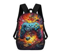 sinyumoney Video Game Controller Chaos 3D Printed Children's School Backpack for Kids High Capacity Travel Rucksacks Book Bags Kids School Bag Back Pack 17inch