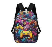 sinyumoney Video Game Controllers A Colorful Fusion Kids School Backpack 3D Printed Backpacks Fashion School Bag Rucksacks for Boys Elementary And Middle School Students 17inch