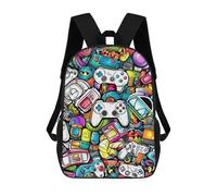 sinyumoney Video Game Controllers A Visual Celebration Backpack School Backpack Kids School Bag Large Capacity Kids Backpack for School Rucksack 3D Book Bag Gifts for Kids 17inch