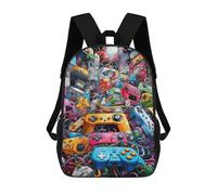 sinyumoney Video Game Controllers A Visual Symphony -2 Rucksack School Secondary High School College Backpack Travel for Camping Outdoor Adventures And Daily Travel 17inch