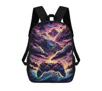 sinyumoney Video Game Stormscape Children's Backpack, 17 Inch 3D Printed School Backpack, Backpack Cartoon Adjustable School Bag for Primary School