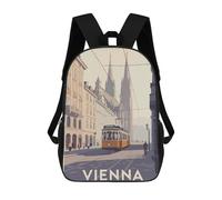 sinyumoney Vienna Austria Travel Backpacks Kids School Backpack School Bag 3D Printed School Bag for Boys Elementary And Middle School Students 17inch