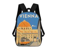 sinyumoney Vienna Cityscape School Backpack for Girls Backpack Water Repellent Casual Daypack Lightweight Rucksack Boy Girl School Backpack 17inch