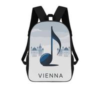 sinyumoney Vienna Music Cityscape Children's School Backpack 3D Printed for Kids Travel Rucksacks Book Bags Kids School Bag 17inch