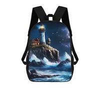 sinyumoney View of The Lighthouse School Backpack Lightweight Casual Daypack School Backpacks for Boys/Girls/Teenagers 17inch