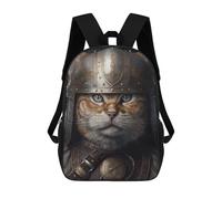sinyumoney Viking Cat Wearing Helmet School Backpack Lightweight Airport College Students Back Pack- Perfect for Travel, Work And Daily Use 17inch