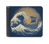 sinyumoney Viking Voyage 3D Print Clutch Purse Credit Card Slots Leather RFID Banknote Compartments Soft Convenient Purse 11.7cm*9.5cm