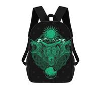 sinyumoney Viking Wolves Norse Pagan School Backpack Water Resistant School Bag Business Backpack for Boys/Girls/Teenagers 17inch