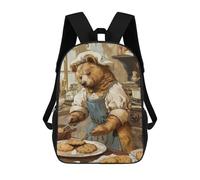 sinyumoney Vintage Bear Kitchen School Backpack Business Laptop Rucksack Bag Unisex Casual Daypack for Men/Women 17inch
