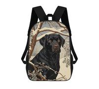 sinyumoney Vintage Black Labrador Backpack School Bag Water Resistant Travel Backpack Computer Bag for Girls Boys Teenage 17inch