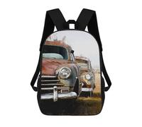 sinyumoney Vintage Car in The Field School Bag Bookbag 3D Printed Children's Backpacks for Kids Boy Girl Book Bags Kids School Bag Travel Rucksacks 17inch
