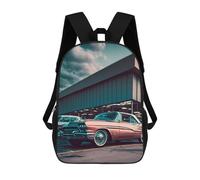 sinyumoney Vintage Car School Bags Large Lightweight Casual Backpack- Perfect for Travel, Work And Daily Use 17inch