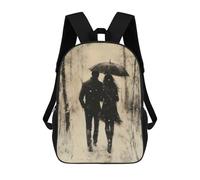 sinyumoney Vintage Charcoal Couple in Snowy Forest Children's Backpack, Schoolbag Large Capacity Students Bookbag Rucksack Knapsack for Boys Girls Adults Teen 17inch