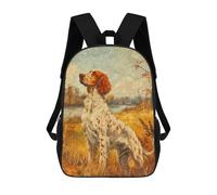 sinyumoney Vintage English Setter Oil School Backpack for Girls Backpack Water Repellent Casual Daypack Lightweight Rucksack Boy Girl School Backpack 17inch
