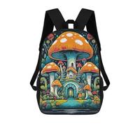 sinyumoney Vintage Home Mushroom 3D Printed Children's School Backpack for Kids High Capacity Travel Rucksacks Book Bags Kids School Bag Back Pack 17inch