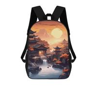 sinyumoney Vintage Japan Landscapes Backpack School Bag Secondary Causal Travel High School Bags for School/Work/Travel 17inch