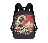 sinyumoney Vintage Japan Landscapes Children's School Backpack 3D Printed for Kids Travel Rucksacks Book Bags Kids School Bag 17inch