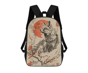 sinyumoney Vintage Japanese Fox School Backpack Lightweight Airport College Students Back Pack for Teenage Girls Boys Women Men 17inch