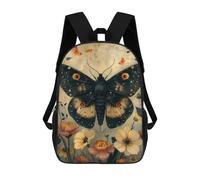 sinyumoney Vintage Mystical Moth Kids' Backpack 3D Printing School Bag Boys Cool Daypacks Casual Knapsack Fun Back Bag for Kids And Teenager 17inch