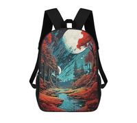 sinyumoney Vintage Nature Backpack Kids School Bag Boys Cartoon 3D Print Students Schoolbag Laptop Daypack for Boys Girls 17inch