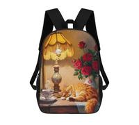 sinyumoney Vintage Old Lamp Kids School Backpack School Bag 3D Printed School Bag for Boys Elementary And Middle School Students 17inch