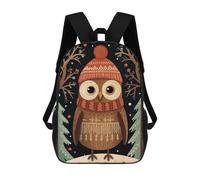 sinyumoney Vintage Owl Xmas Backpack School Bag Lightweight Schoolbag Dayback Bookbag College for Girl, Teen Girls 17inch