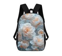 sinyumoney Vintage Peony Flowers Backpack School Bag Rucksack for Girls Boys Backpacks Large Capacity Kids Back Pack Lightweight School Bags for Children Students 17inch