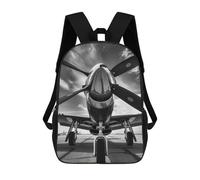 sinyumoney Vintage Plane Kids Backpack, Backpack School Bag, Backpacks Kids School 3D Printed School Bags for Elementary And Middle School Students Teens Birthday Gift 17inch