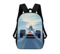 sinyumoney Vintage Race Car Children's Backpacks School Backpack 3D Printed for Kids Travel Rucksacks Book Bags Kids 17inch School Bag