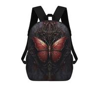 sinyumoney Vintage Red Butterfly Kids Backpack, Kids School Bag 3D Printed School Backpacks for Boys And Teenager School Students 17inch